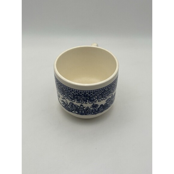 Vintage Blue Willow Ware China USA McCoy-Coffee Cups Stacking Cups Set of 5 - Picture 4 of 8